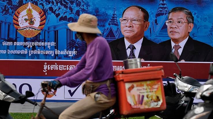 Bango la wagombea wa uchaguzi mkuu Cambodia.